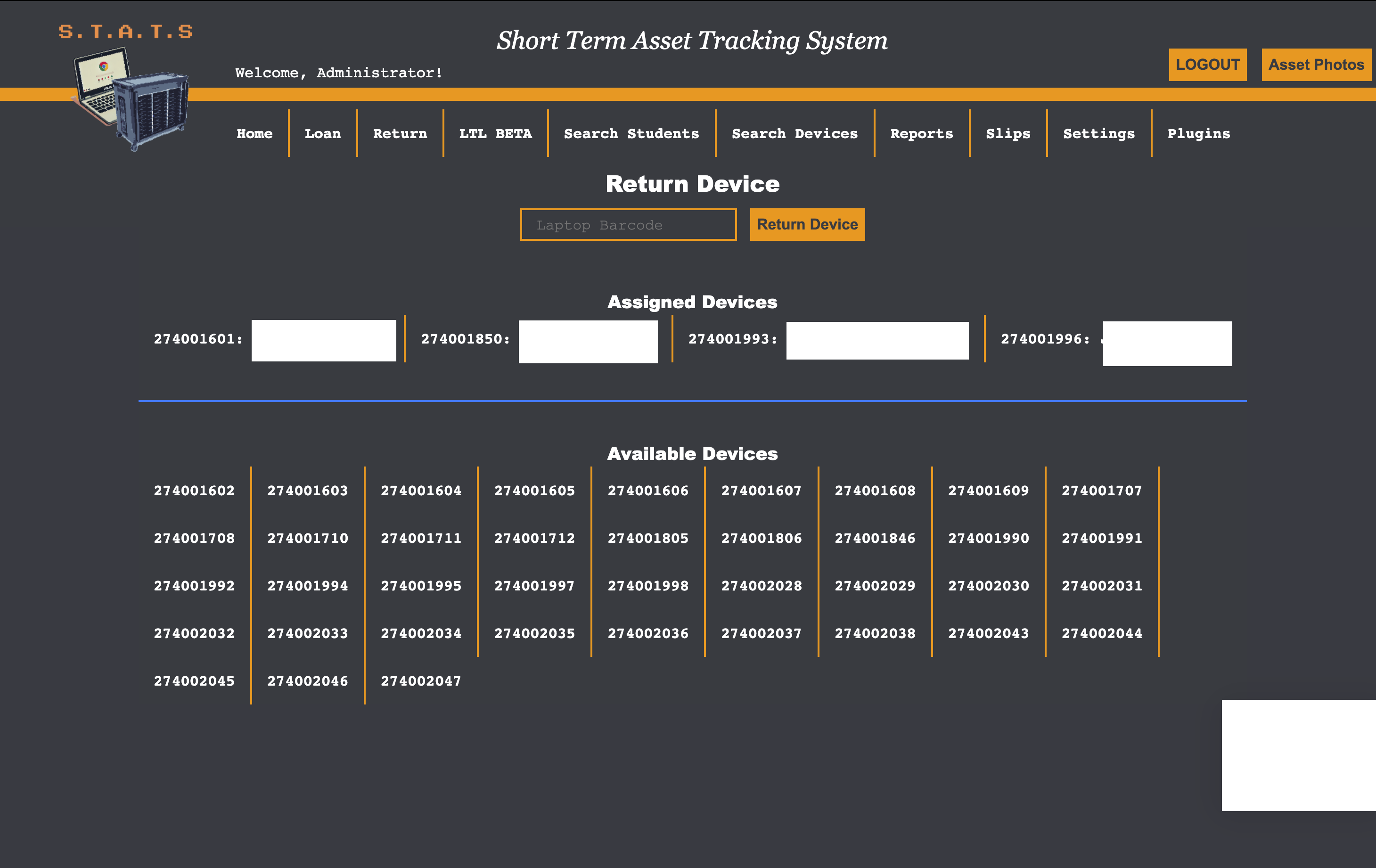 Return screen